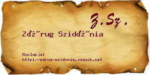 Zárug Szidónia névjegykártya